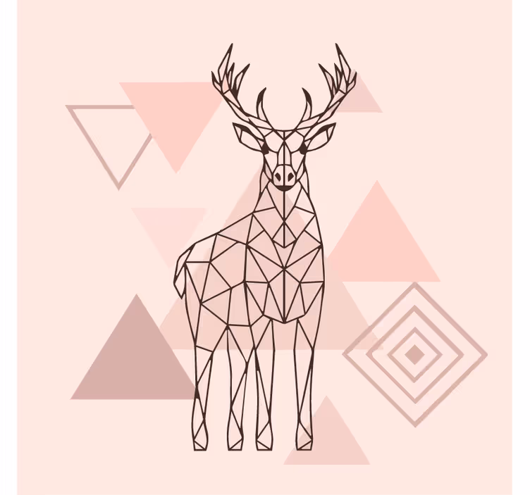 Soveværelse rullegardiner nordisk polygonal rensdyr - TenStickers