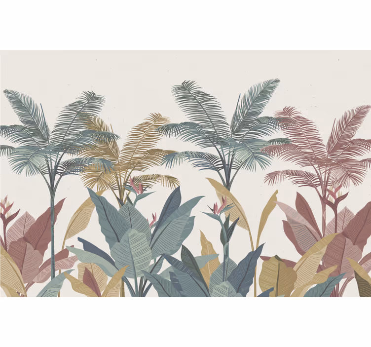 Soveværelse rullegardiner med terracotta tropiske planter - TenStickers