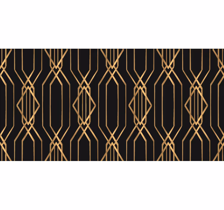 Soveværelse rullegardiner med geometrisk sort og guld design - TenStickers