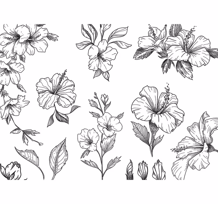 Soveværelse rullegardiner blomstertegning - TenStickers