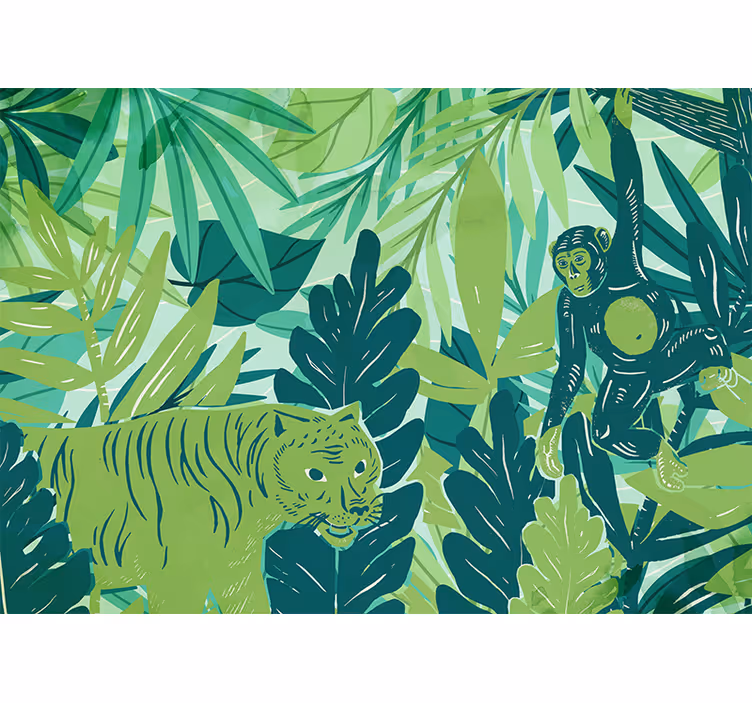 Soveværelse rullegardiner maximalistisk boheme jungle - TenStickers