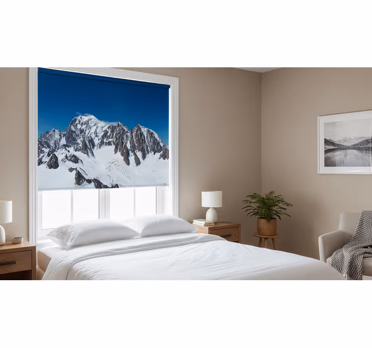 Soveværelse rullegardiner mont-blanc landskab - TenStickers