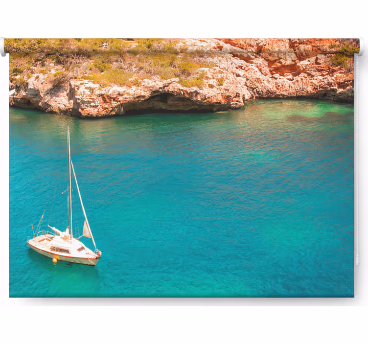 Soveværelse rullegardiner i azurblå ocean mallorca - TenStickers