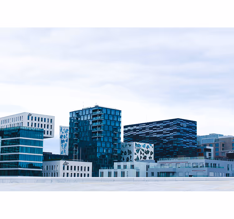 Soveværelse rullegardiner oslo moderne bygninger - TenStickers