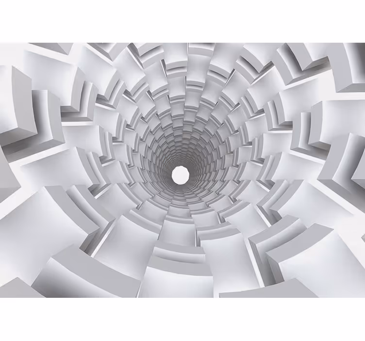 Hvid rullegardin 3d papir effekt tunnel - TenStickers