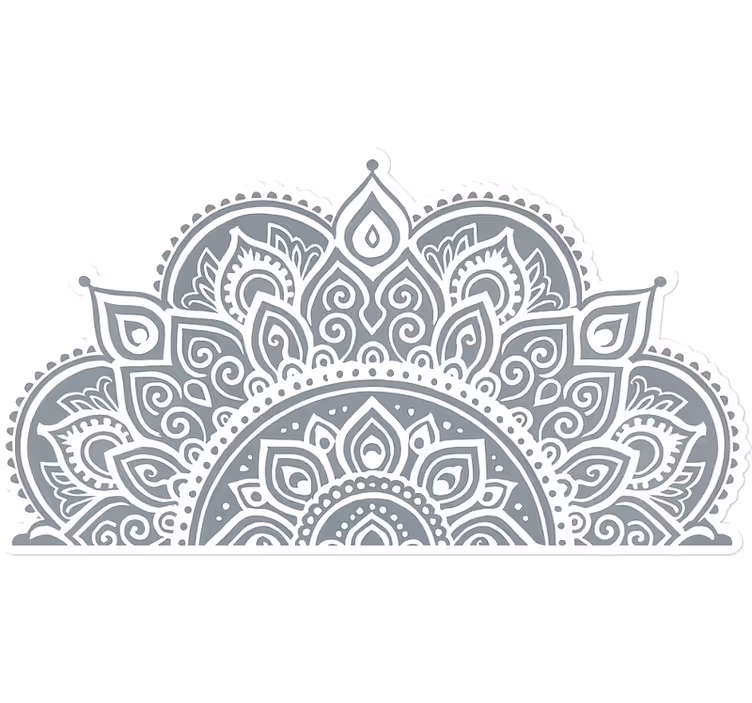 Hvid rullegardin med halvmåne mandala design - TenStickers