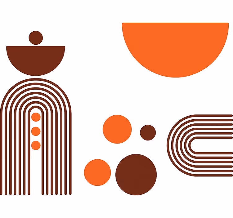 Rullegardiner til stue abstrakt geometri - TenStickers