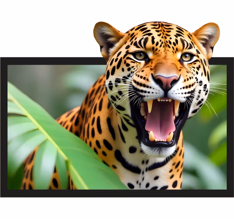 Rullegardiner til stue leopard i ramme - TenStickers