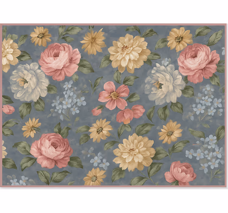 Rullegardiner til stue med blomstermaler effekt - TenStickers