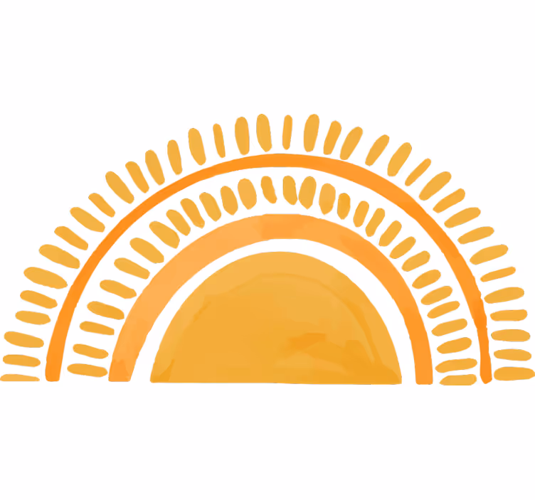 Soveværelse rullegardiner med tegnet gul sol - TenStickers