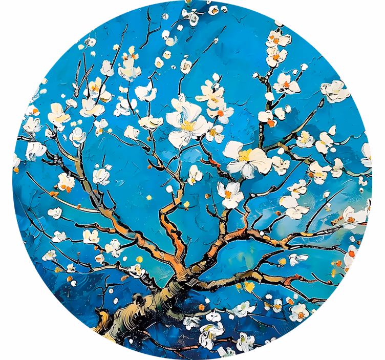 Soveværelse rullegardiner med rundt blåt blomsterdesign - TenStickers