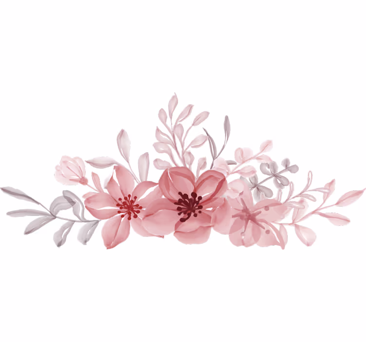 Soveværelse rullegardiner med lyserøde blomster - TenStickers