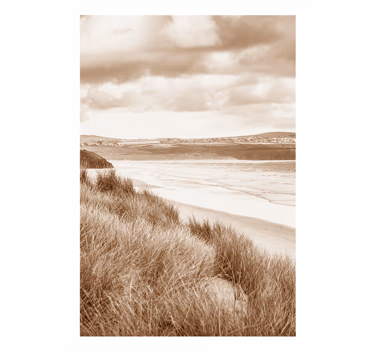 Soveværelse rullegardiner kystlandskab sepia toner - TenStickers