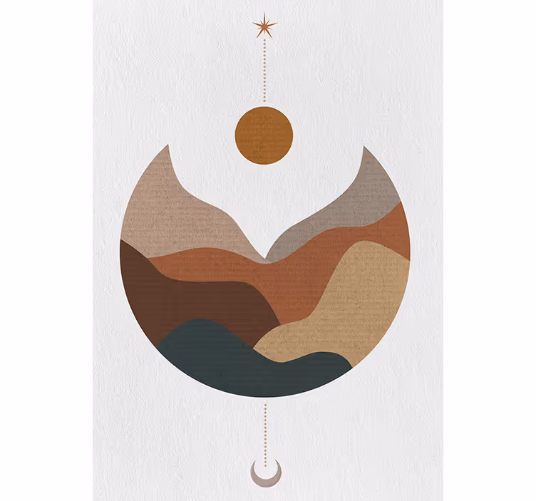 Soveværelse rullegardiner minimalistisk solnedgang og bjerge - TenStickers