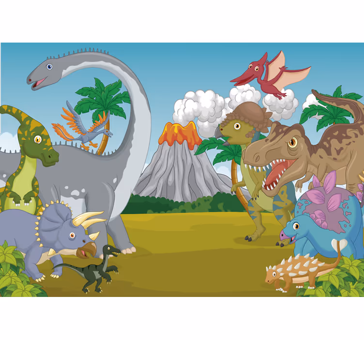 Mørklægningsgardiner børn med dinosaurer dekorativt - TenStickers