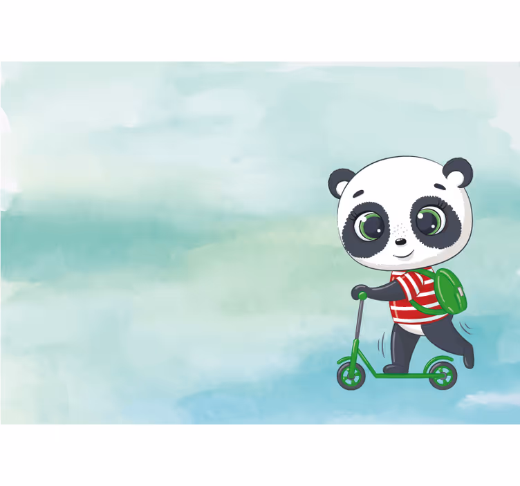 Mørklægningsgardiner børn panda italiensk t-shirt - TenStickers