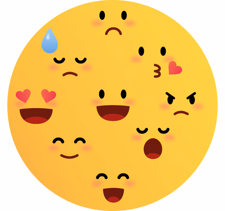 Mørklægningsgardiner børn med emoji ansigtstræk - TenStickers