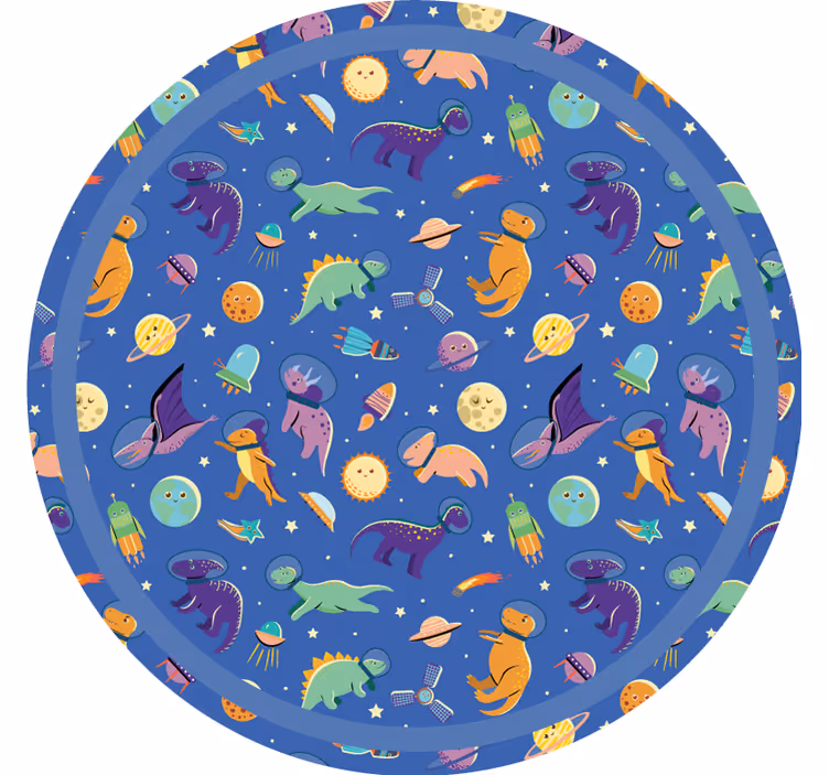 Mørklægningsgardiner børn dinosaurer i rummet mønster - TenStickers