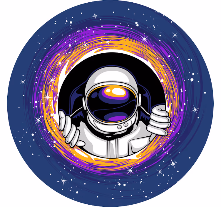 Mørklægningsgardiner børn astronaut i rummet - TenStickers