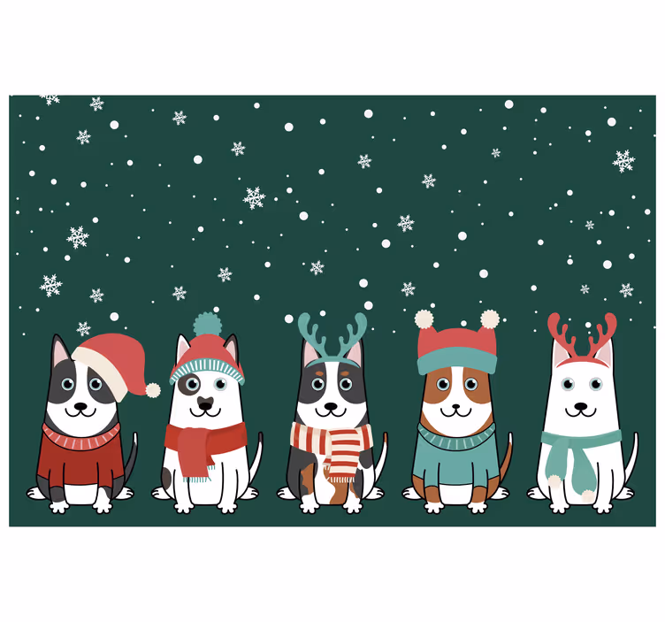 Mørklægningsgardiner børn julehunde - TenStickers