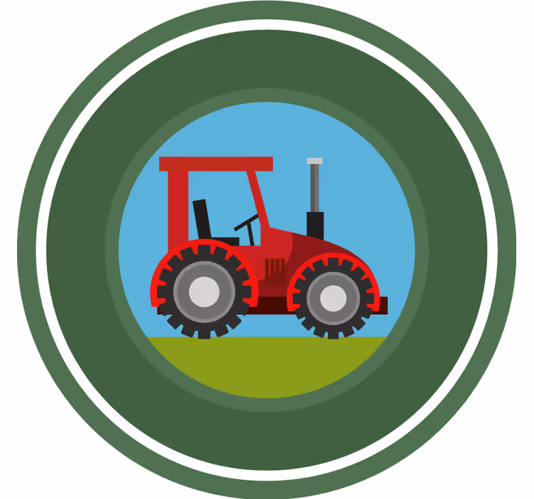 Mørklægningsgardiner børn grøn cirkel traktor - TenStickers