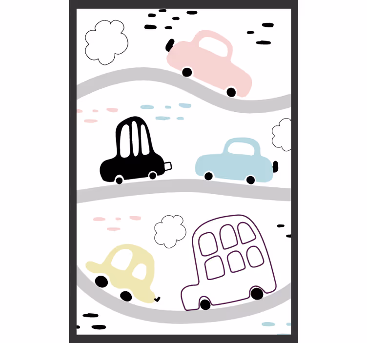 Mørklægningsgardiner børn køretøjer og veje - TenStickers