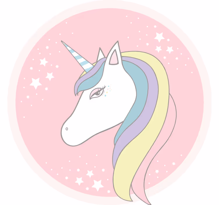 Mørklægningsgardiner børn med fantastisk tegnefilm unicorn - TenStickers