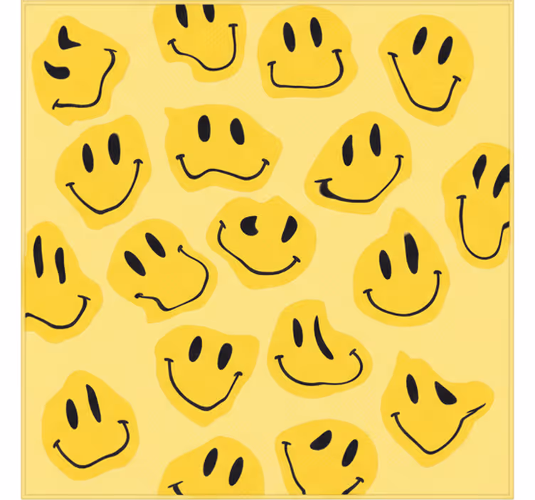 Mørklægningsgardiner børn med forvrængede smileyer - TenStickers