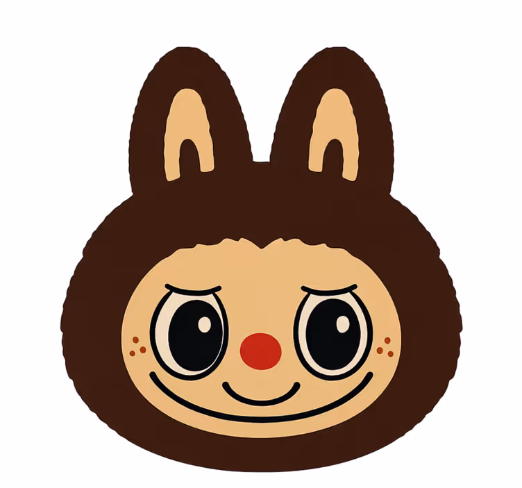 Mørklægningsgardiner børn brown labubu design - TenStickers