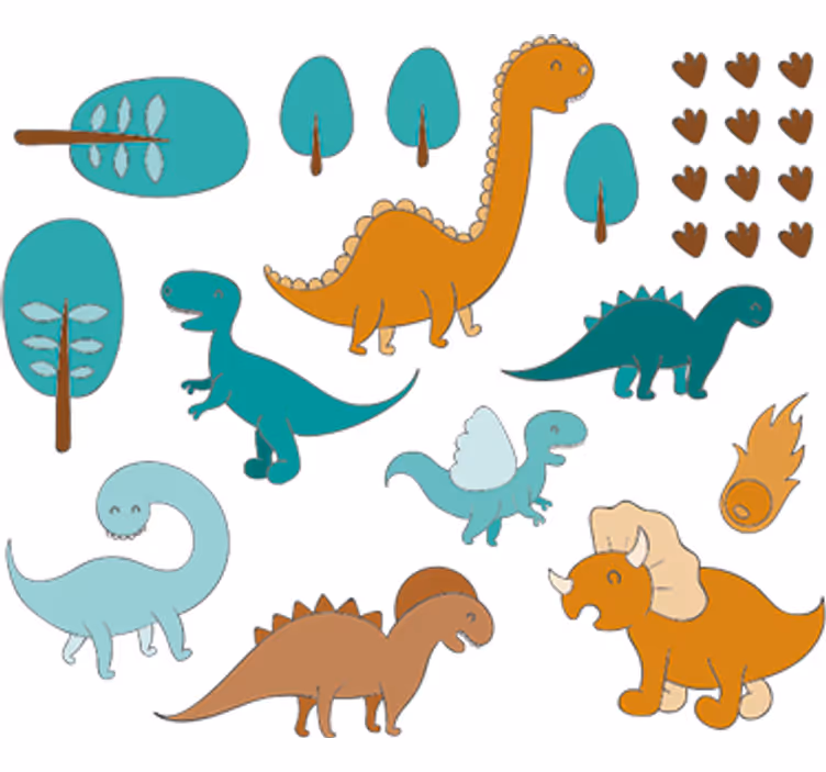 Mørklægningsgardiner børn dinosaur tema - TenStickers