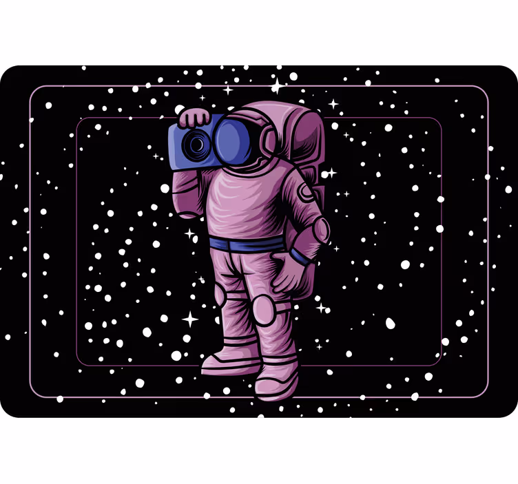 Mørklægningsgardiner børn astronaut med radio tape - TenStickers