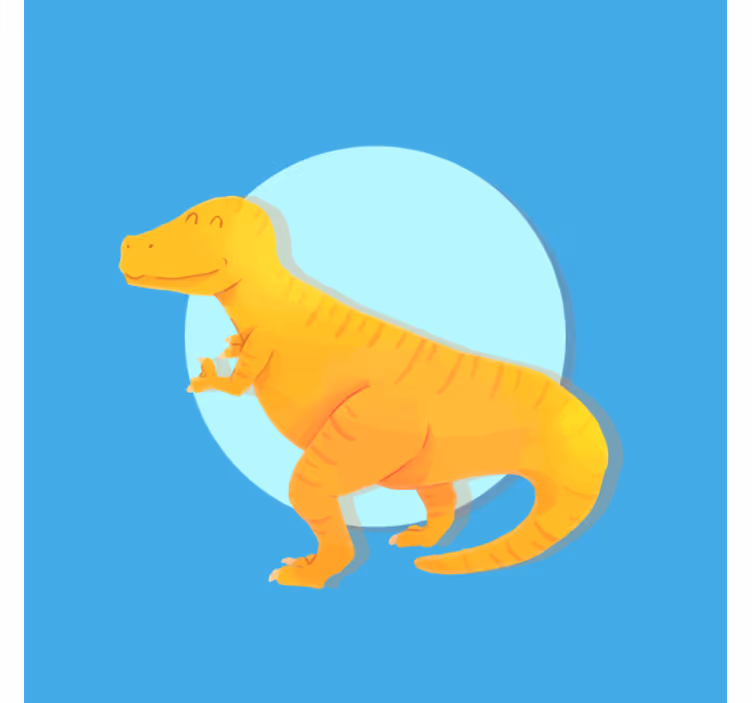 Mørklægningsgardiner børn nordic dinosaur gul t-rex - TenStickers