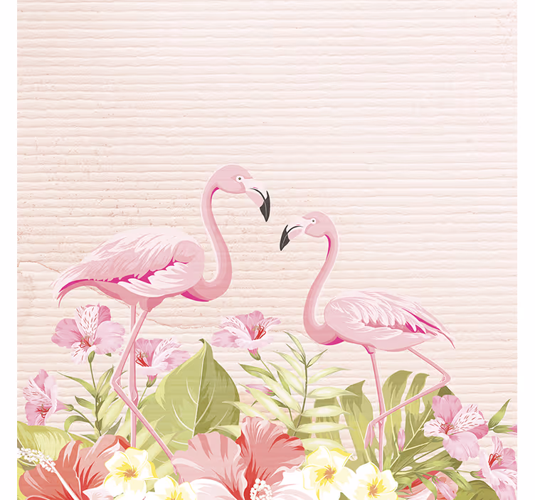 Mørklægningsgardiner børn tropiske blomster og flamingoer - TenStickers