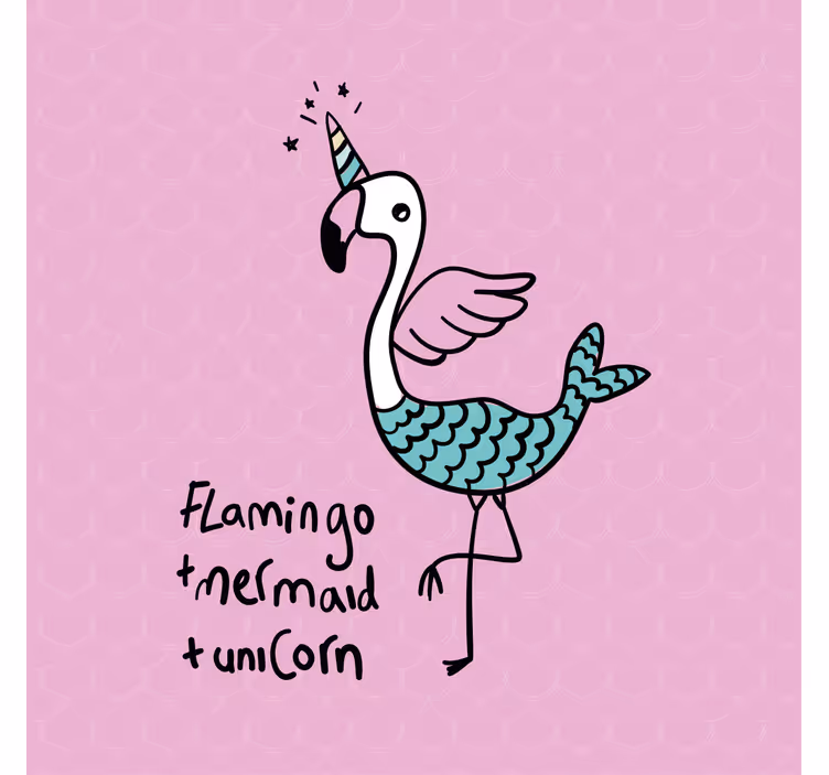 Mørklægningsgardiner børn sød flamingo illustration - TenStickers