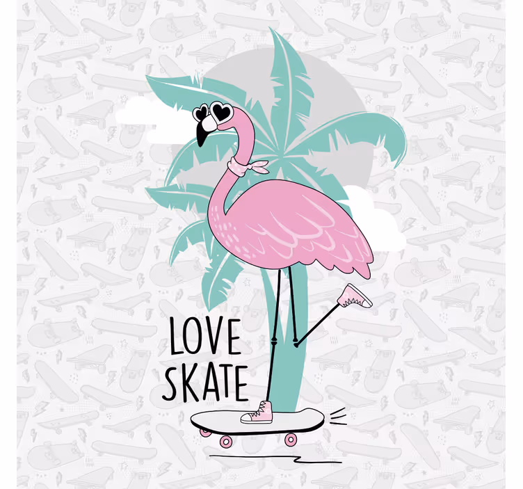Mørklægningsgardiner børn med håndtegnede flamingoer - TenStickers