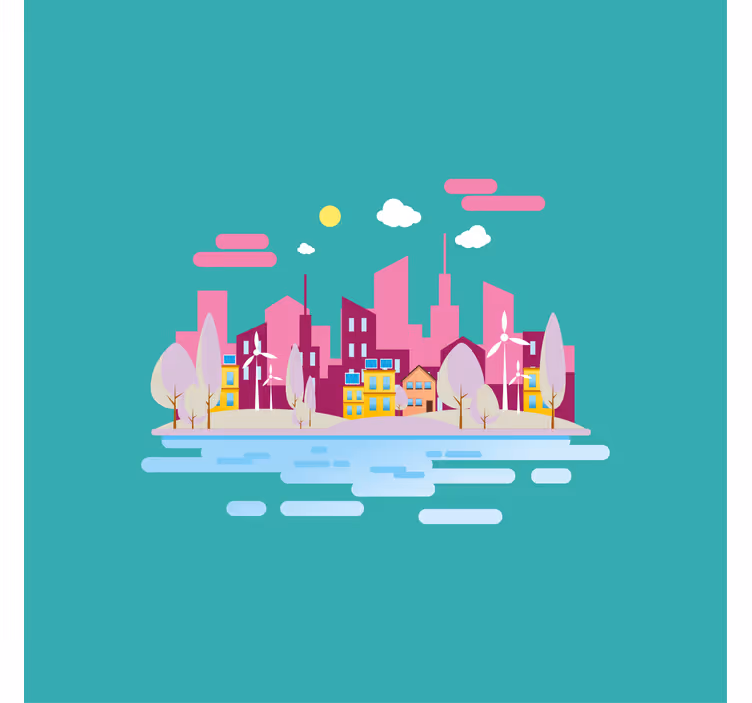 Mørklægningsgardiner børn pink by med hav - TenStickers