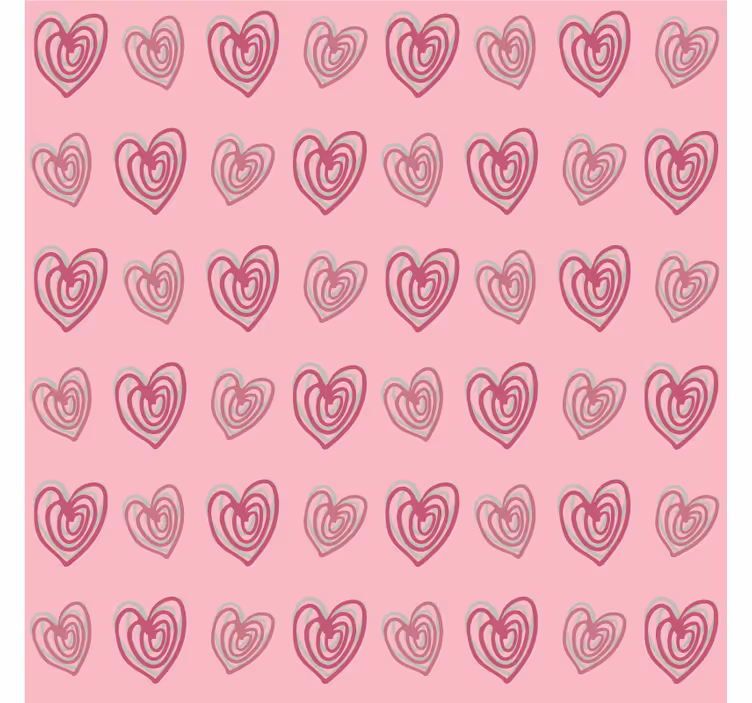 Mørklægningsgardiner børn doodle hjerter pink mønster - TenStickers