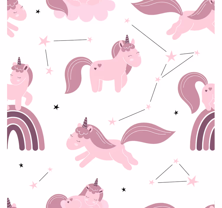 Mørklægningsgardiner børn sjove unicorns med stjernebilleder - TenStickers