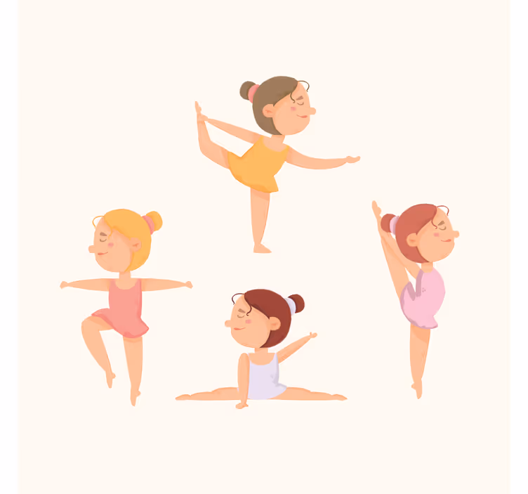 Mørklægningsgardiner børn med sæt af ballerinaer - TenStickers