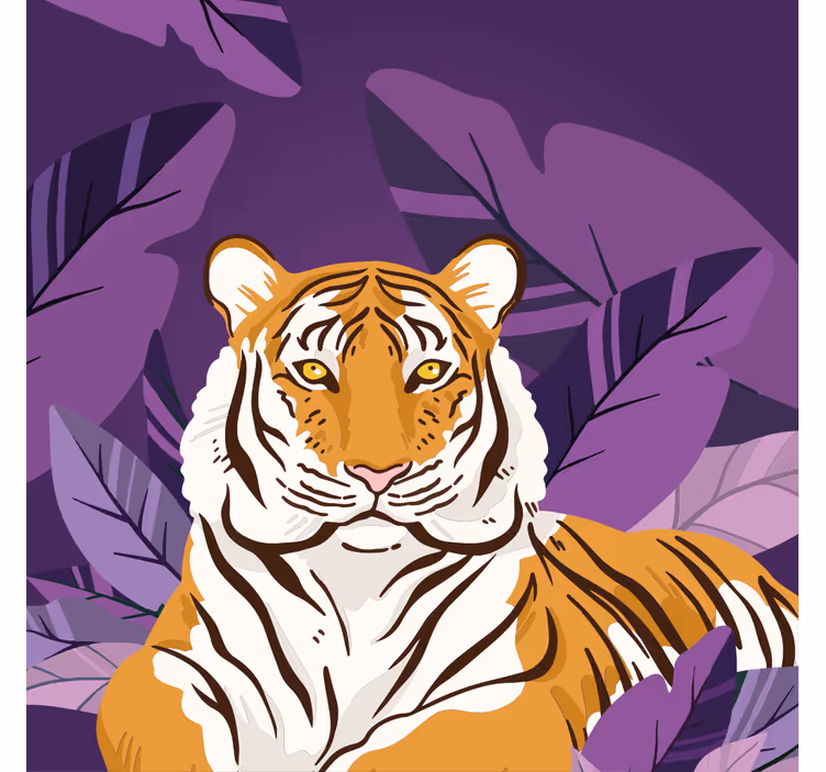 Mørklægningsgardiner børn nysgerrig tiger jungle - TenStickers