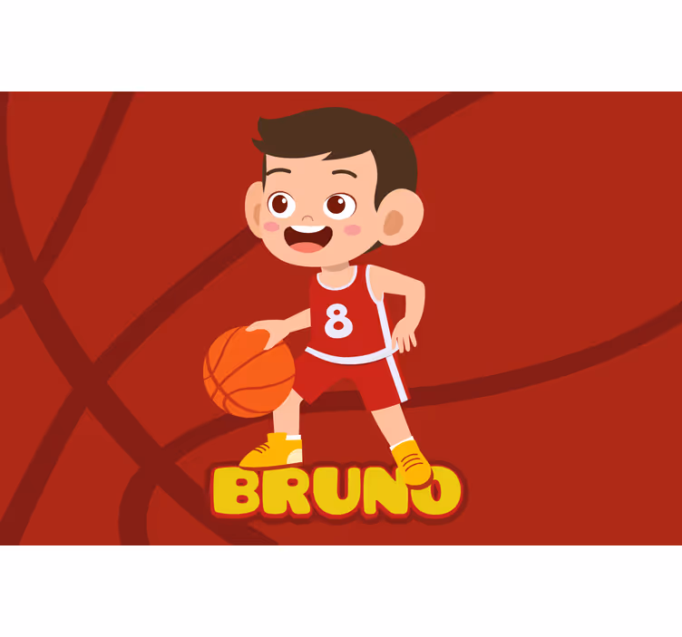 Mørklægningsgardiner børn basketballspiller med navn - TenStickers