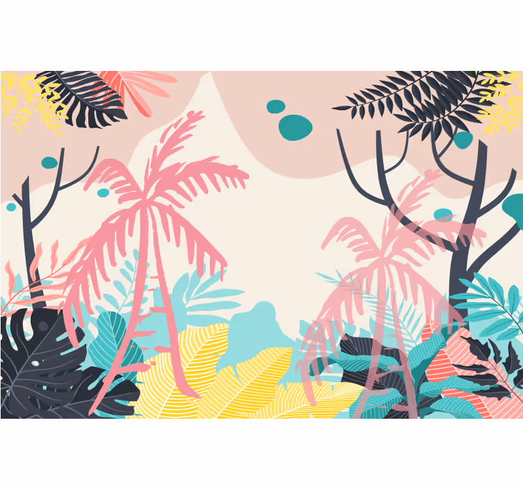 Mørklægningsgardiner børn palmer boho - TenStickers