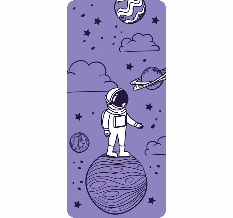 Mørklægningsgardiner børn astronauttegning med planeter - TenStickers
