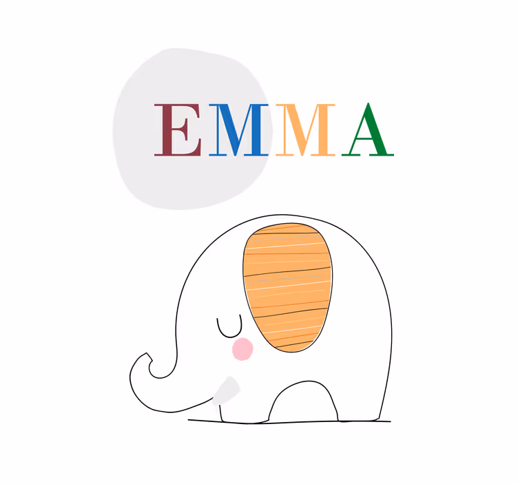 Mørklægningsgardiner børn elefant i specialdesign - TenStickers