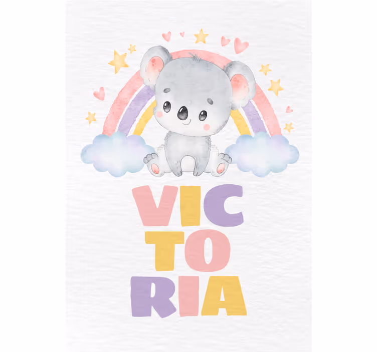 Mørklægningsgardiner børn koala og regnbue - TenStickers