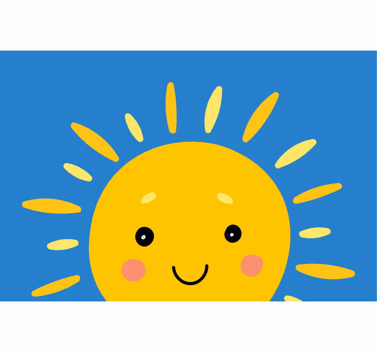 Mørklægningsgardiner børn sol med ansigt - TenStickers