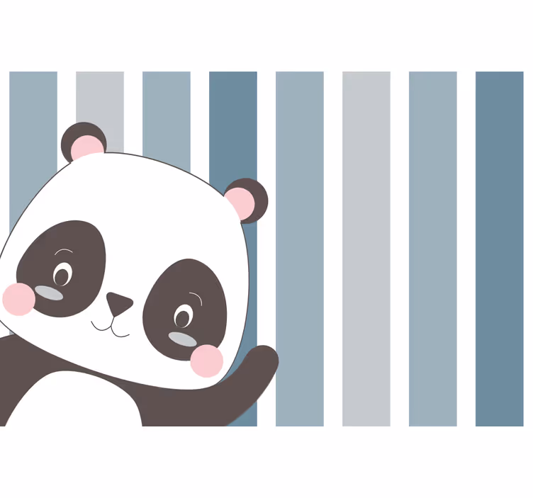 Mørklægningsgardiner børn med stribet panda baggrund - TenStickers
