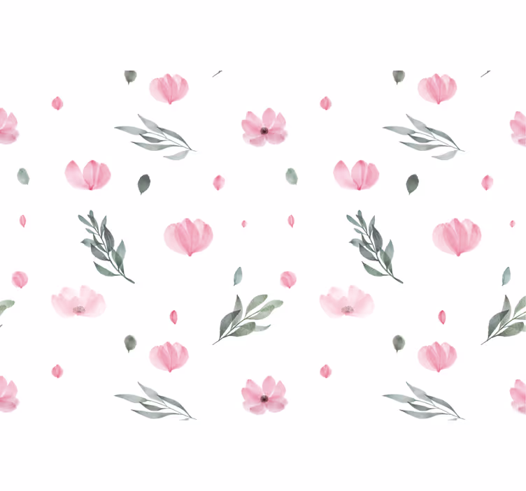 Mørklægningsgardiner børn i pink minimalistiske blomster - TenStickers