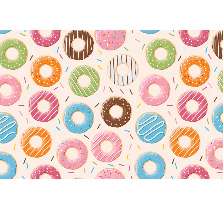 Mørklægningsgardiner børn donuts baggrund - TenStickers