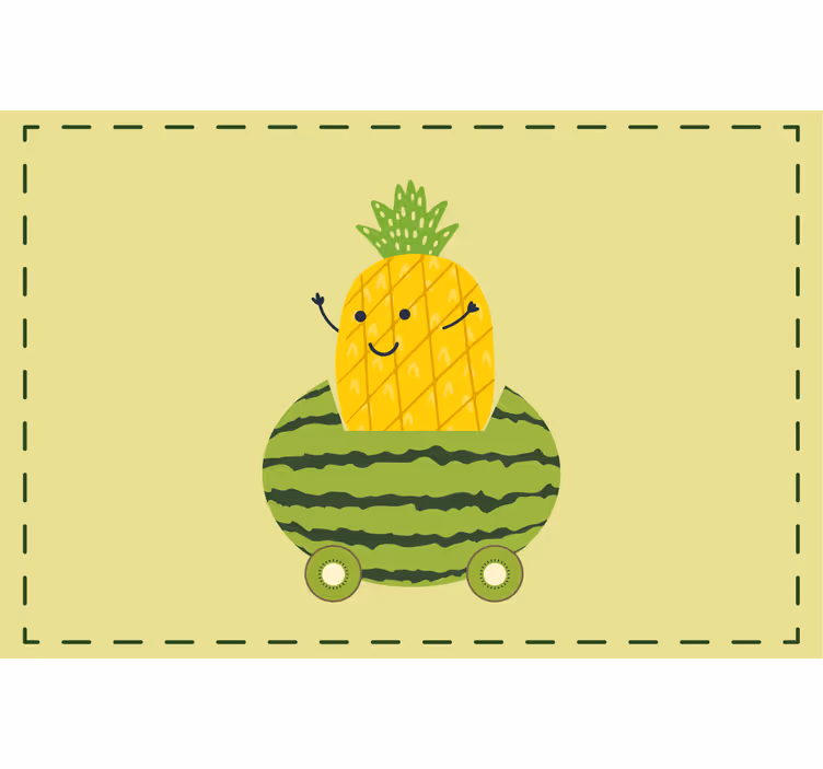 Mørklægningsgardiner børn sjov ananas i bil mønster - TenStickers